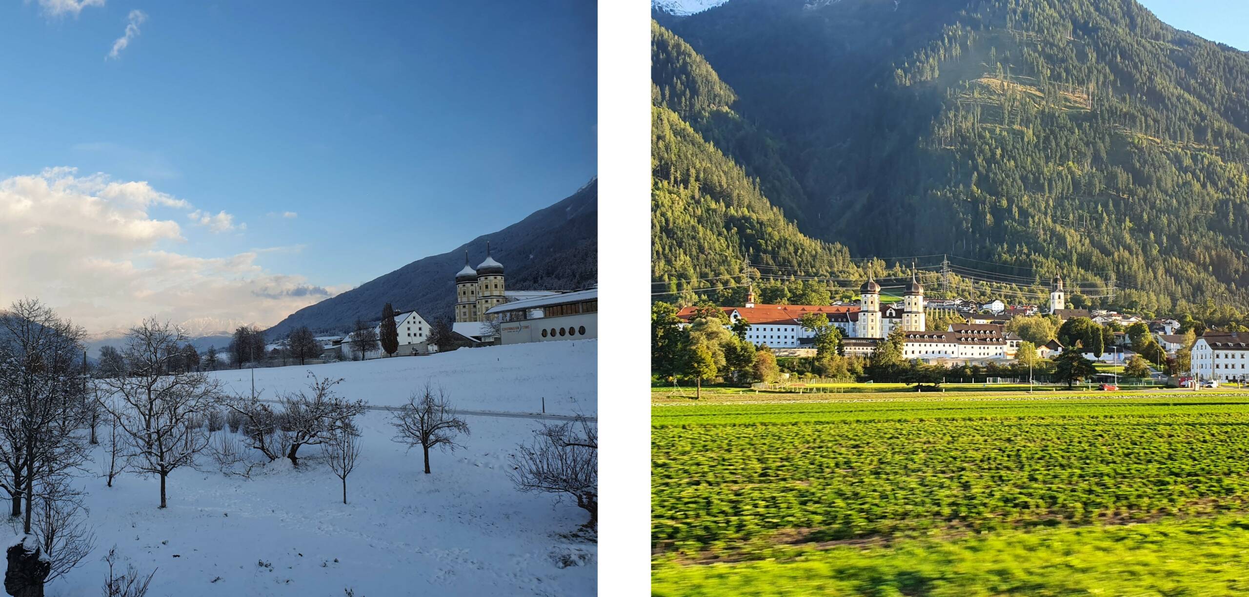 Stams in winter vs. in early autumn
